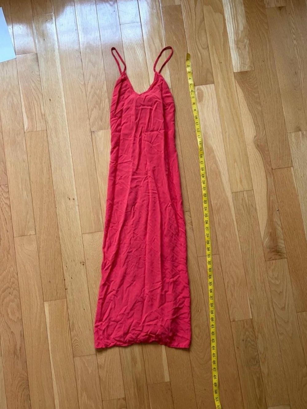 Old Navy Coral Pink Maxi Slip Dress with Spaghetti Straps